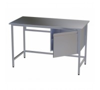 Стол медицинский инструментальный из нержавеющей стали Э-1180/590-ТП с подвесной тумбой