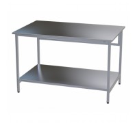 Стол медицинский инструментальный прямой с полкой Э-1180/750/П из нержавеющей стали