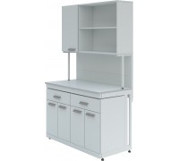 Стол лабораторный с шкафом-надстройкой МОДЕЛИ: ЛК-1200 СН, ЛК-1500 СН, ЛК-1800 СН, ЛК-900 СН